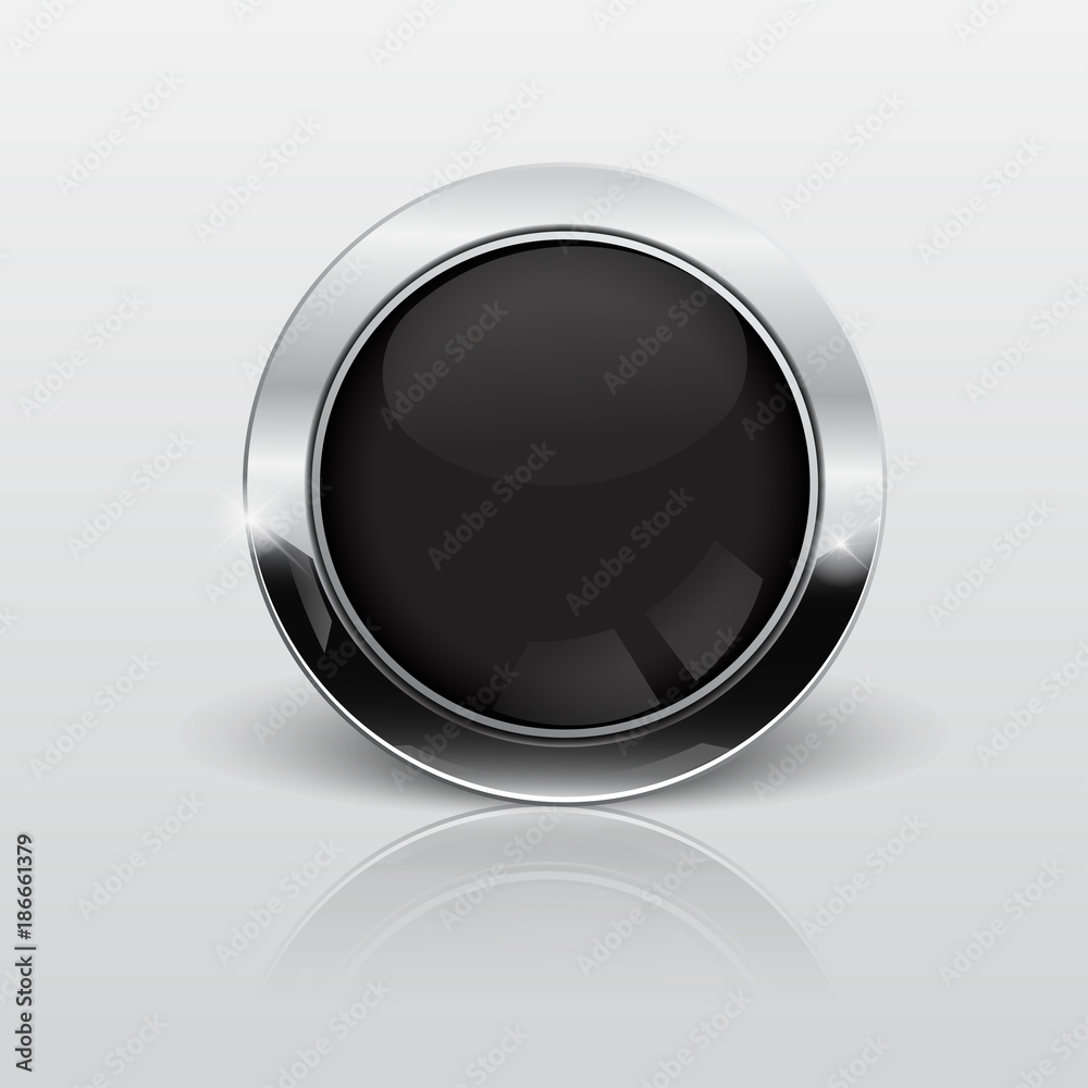 Button web glossy black metallic Button web glossy black metallic