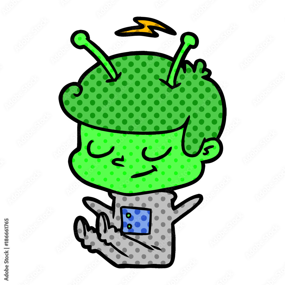 Fototapeta premium friendly cartoon spaceman