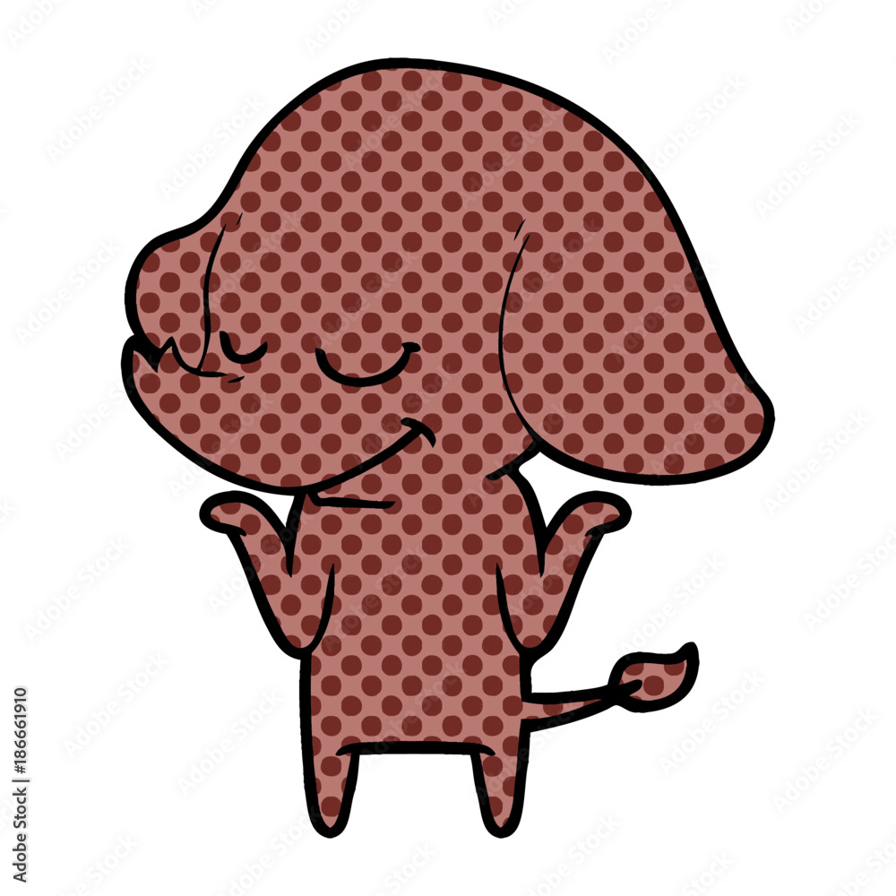 Fototapeta premium cartoon smiling elephant