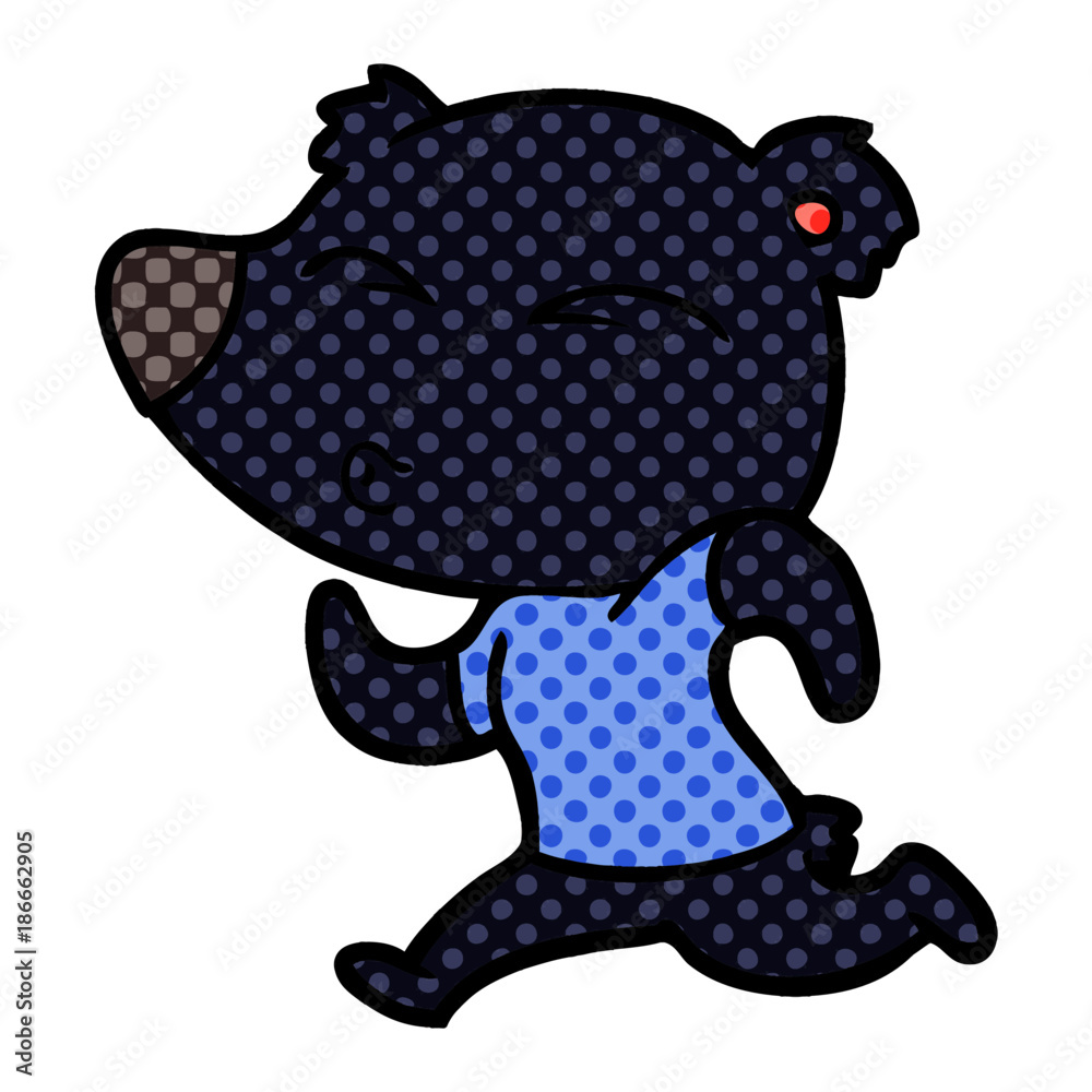 Fototapeta premium cartoon jogging bear