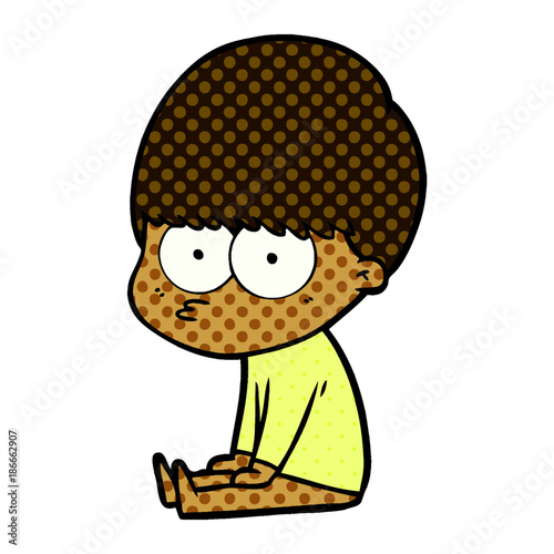 curious cartoon boy