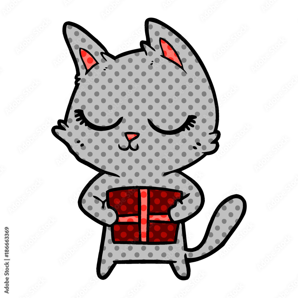calm cartoon cat