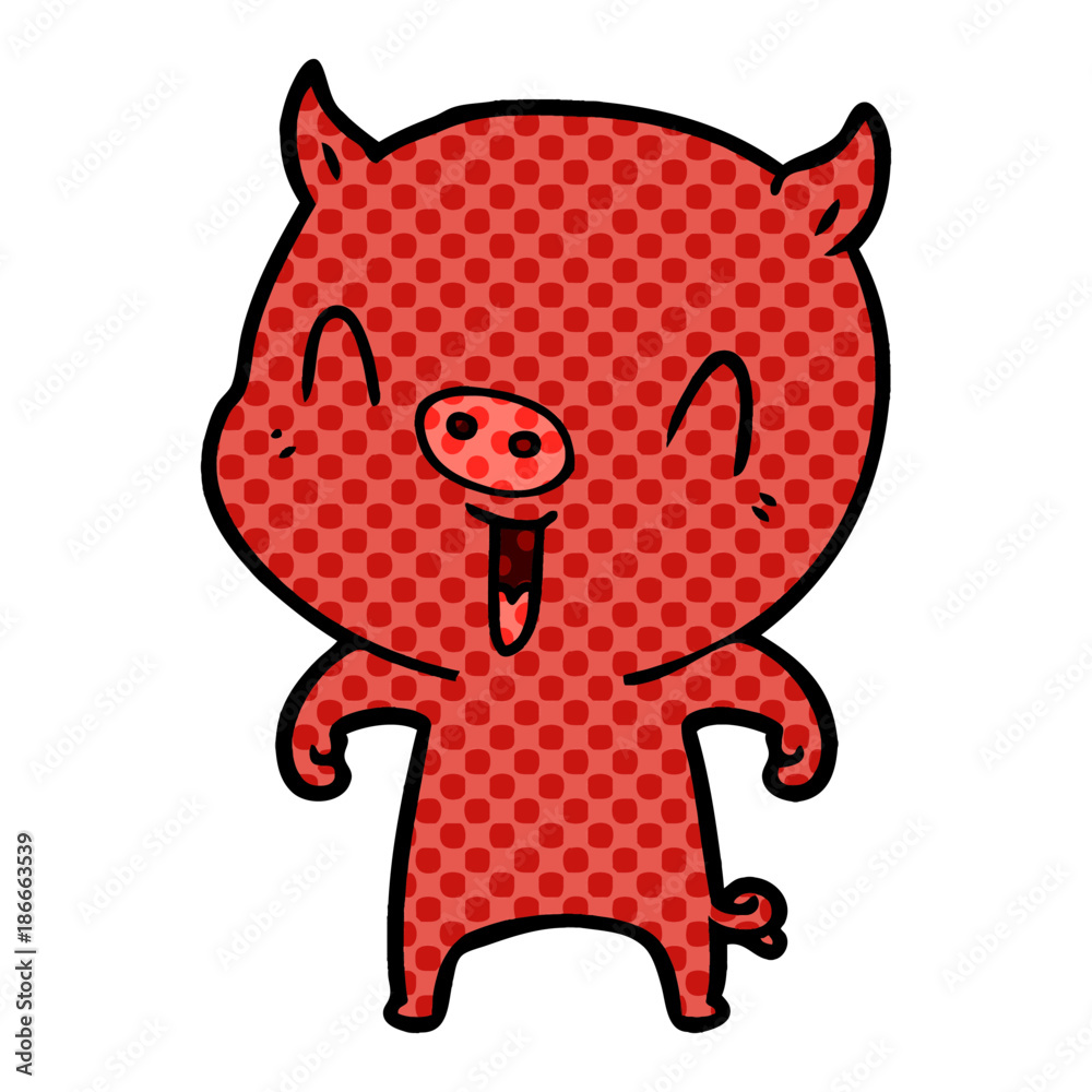 Obraz premium happy cartoon pig