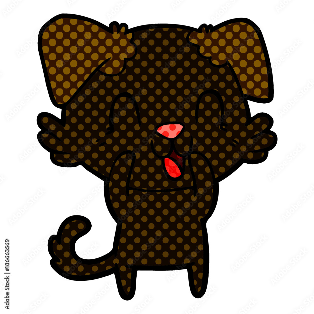 Fototapeta premium laughing cartoon dog