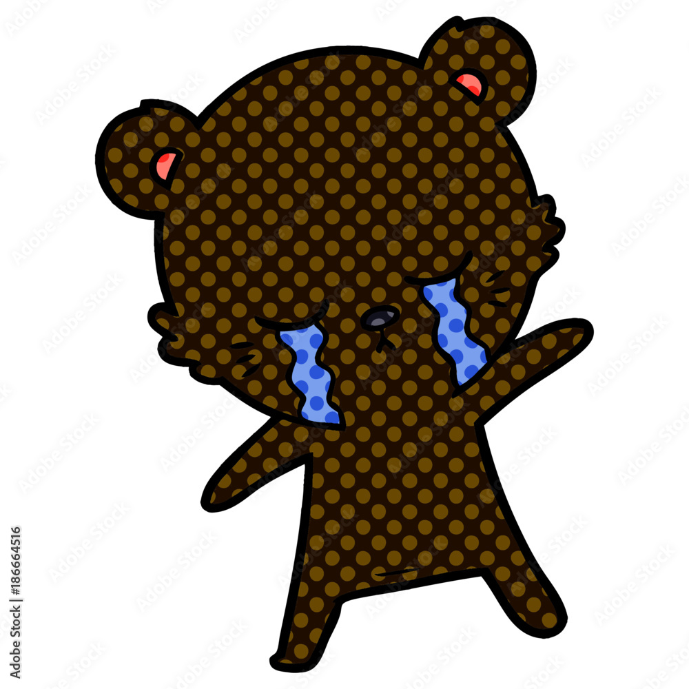 Obraz premium crying cartoon bear