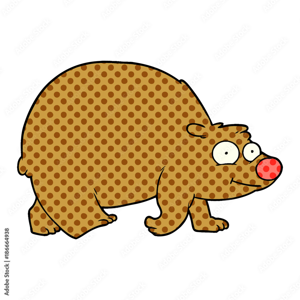 Obraz premium cartoon walking bear