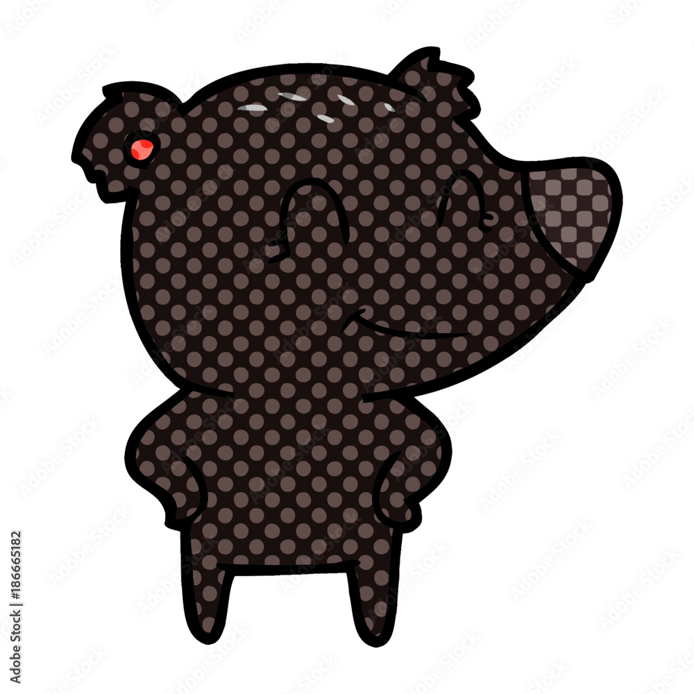 Obraz premium friendly bear with hands on hips