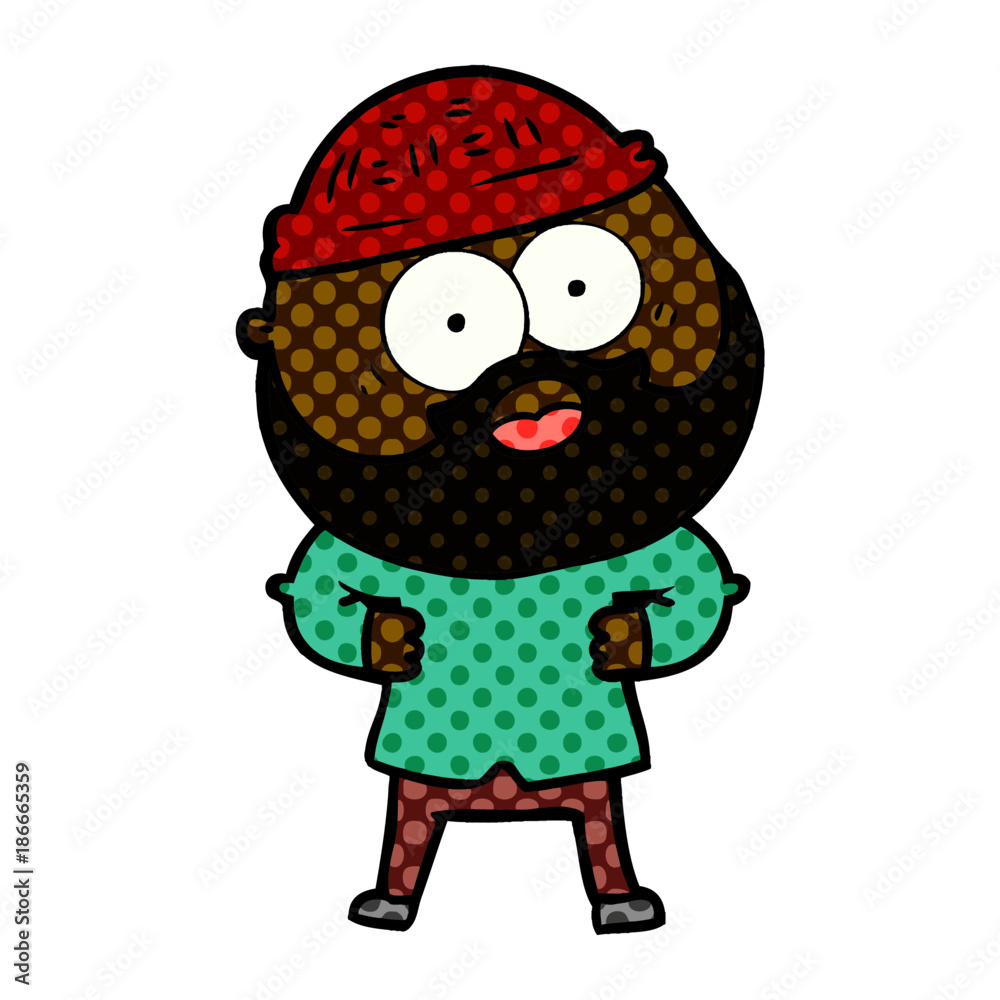 cartoon bearded man