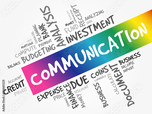 Communication word cloud collage, business concept background
