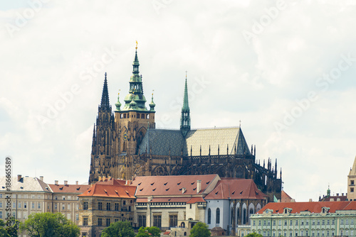 PRAGUE, CZECH REPUBLIC - JUNE 25, 2016: St. Vitus Cathedral at Prague Castle. 