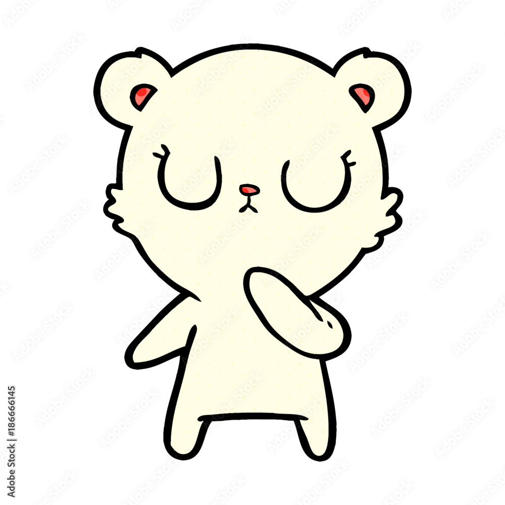 Fototapeta premium peaceful cartoon polar bear