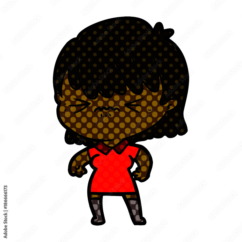 annoyed cartoon girl