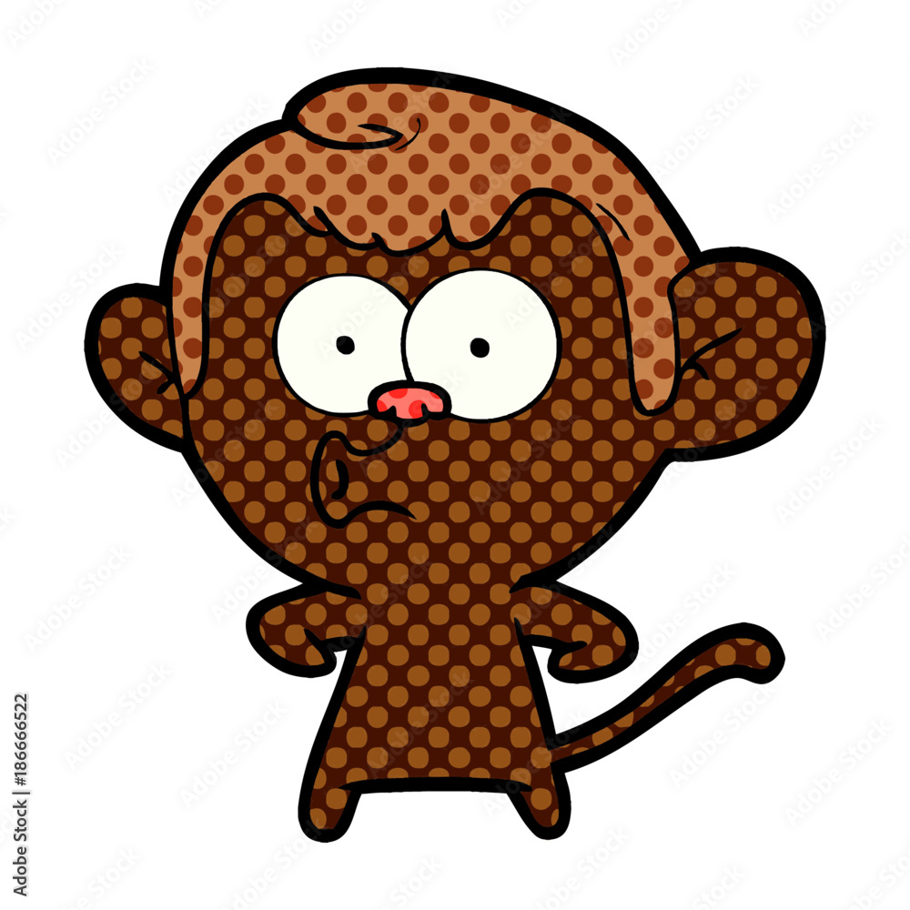 Obraz premium cartoon hooting monkey