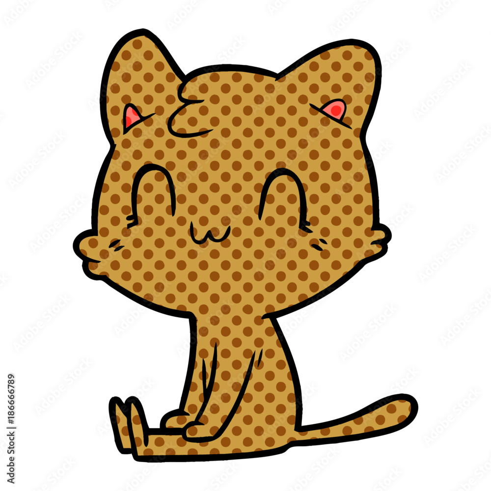 Fototapeta premium cartoon happy cat