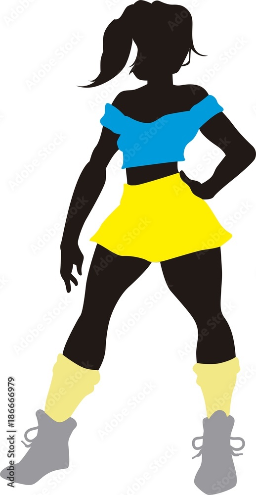Vector silhouette of a fitness woman