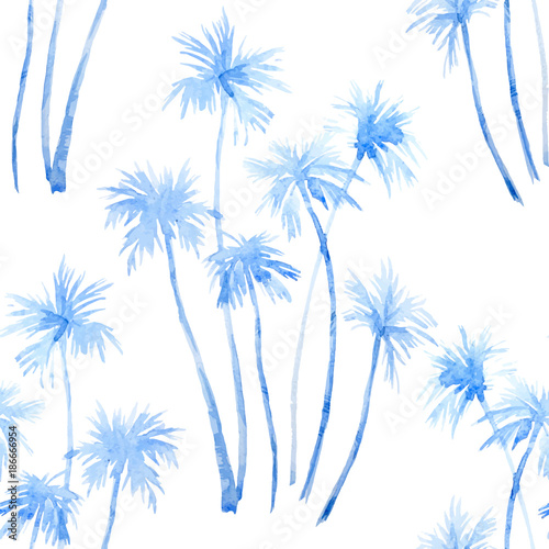 Watercolor vector tropical pattern