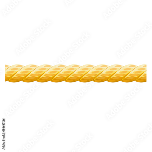 Section of rope line on white background