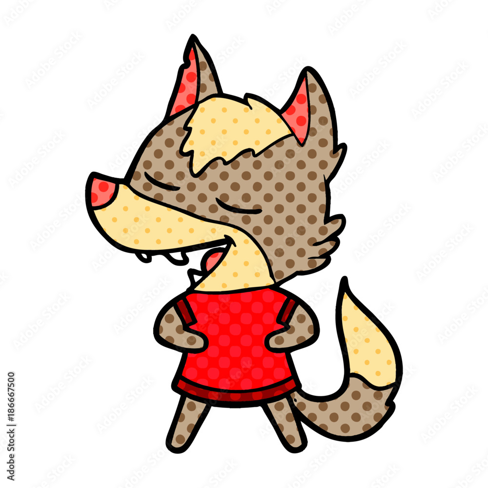 cartoon wolf laughing