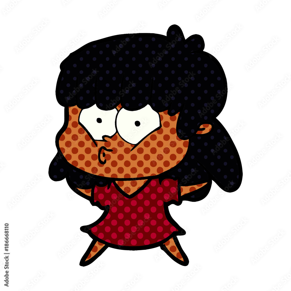 cartoon whistling girl