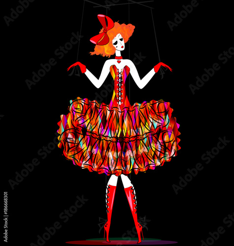 dark and red hand puppet