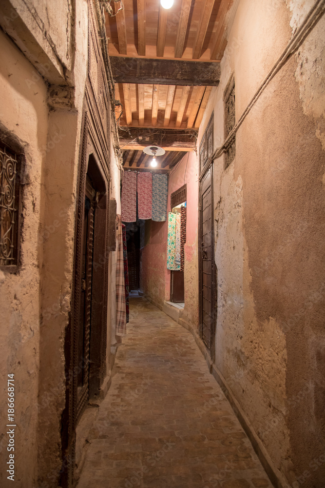 narrow old streets morocco marakech in the kasbah