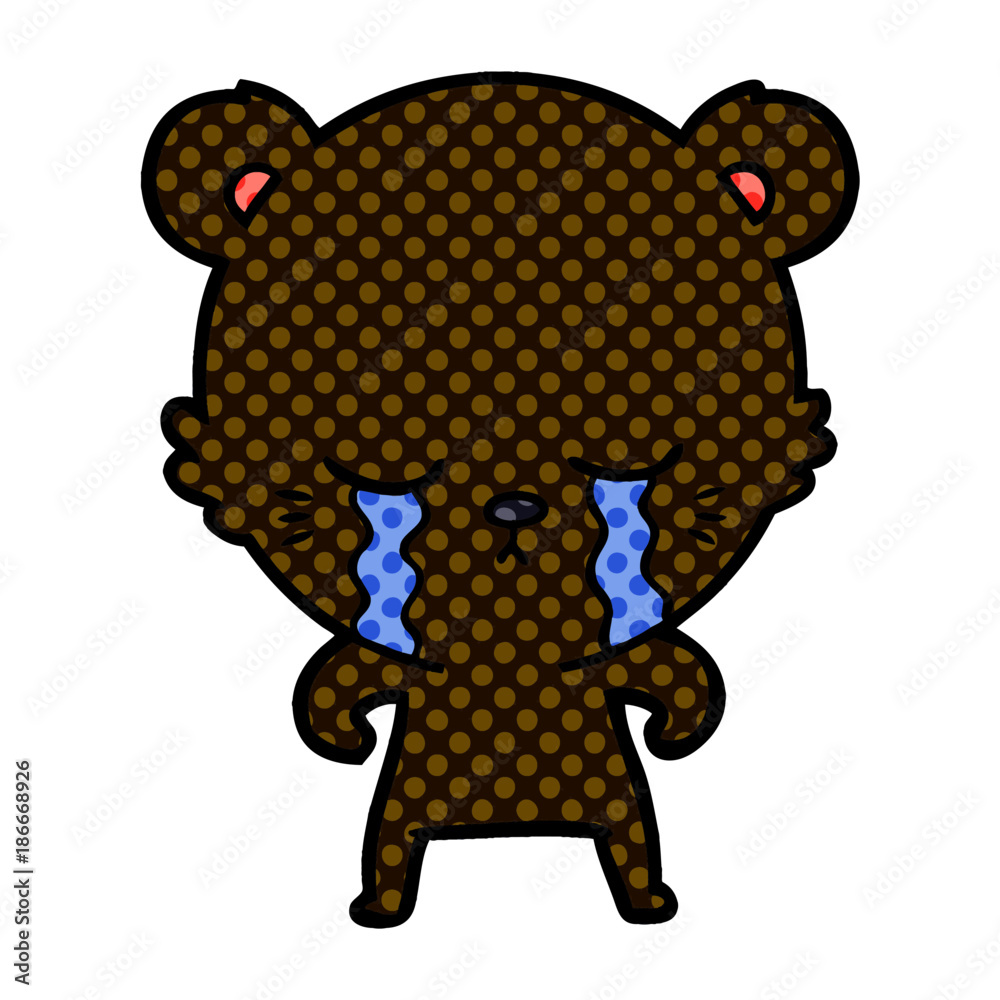 Obraz premium crying cartoon bear
