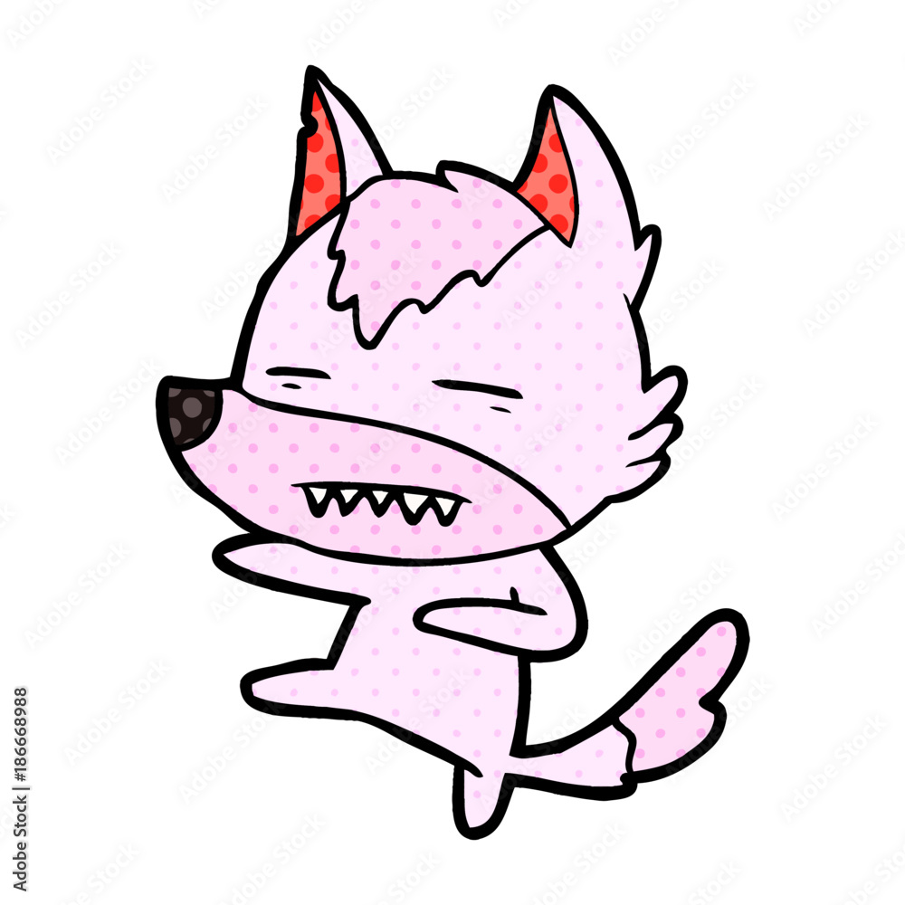 cartoon wolf kicking cartoon wolf kicking