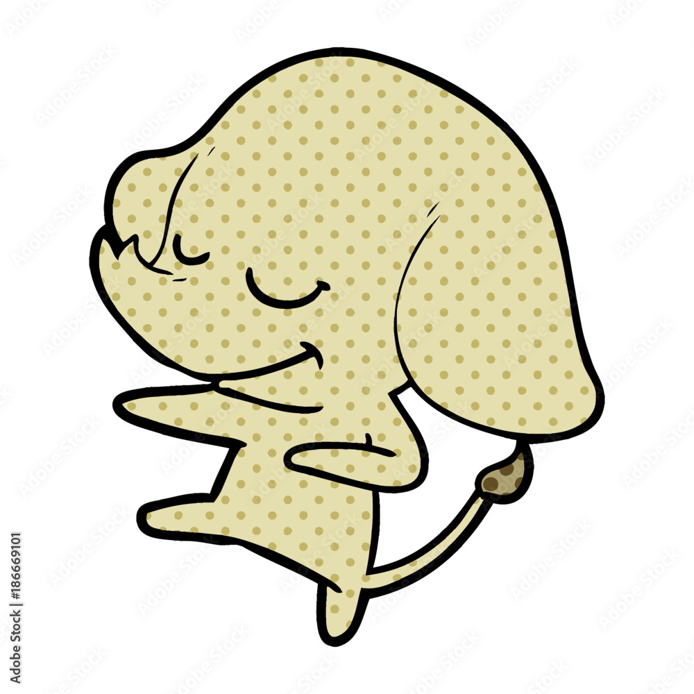 Fototapeta premium cartoon smiling elephant