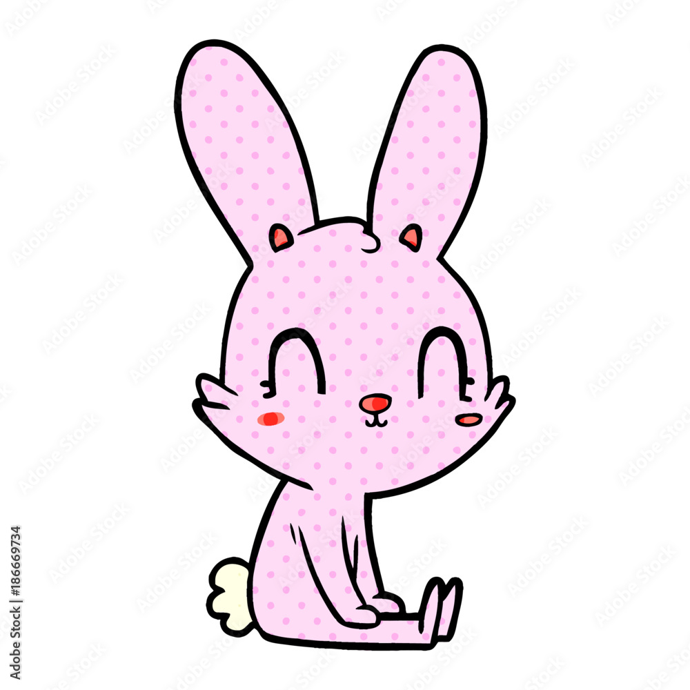 cute cartoon rabbit sitting