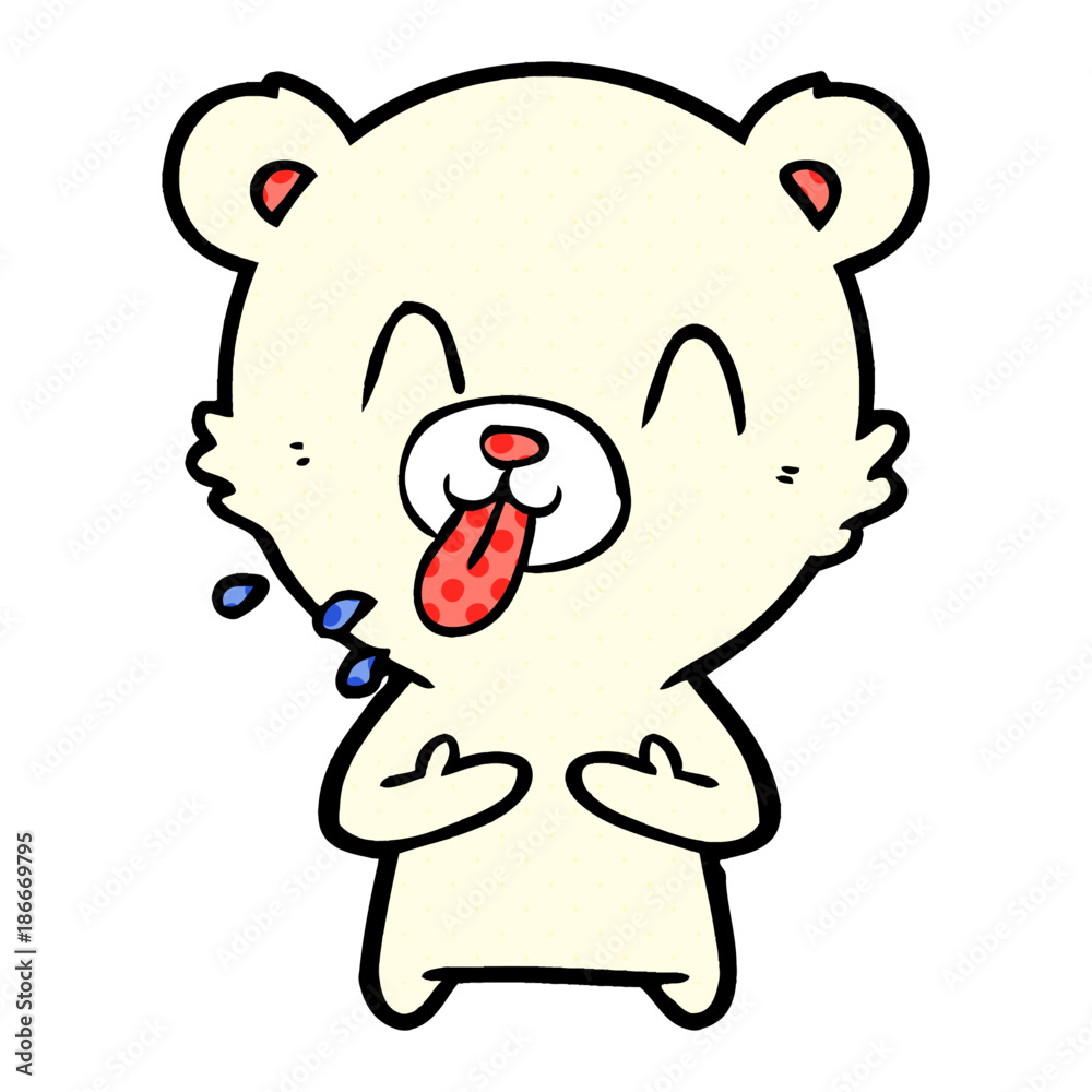 rude cartoon polar bear sticking out tongue rude cartoon polar bear sticking out tongue
