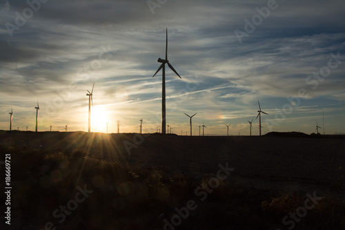 Wind turbines in Zaragoza Spain