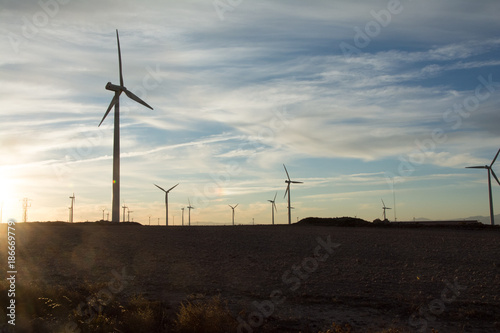 Wind turbines in Zaragoza Spain