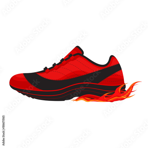 Casual Basketball Shoe with Fire Vector and Icon