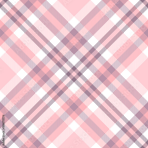 Plaid check pattern in shades of pink, purple and white.
