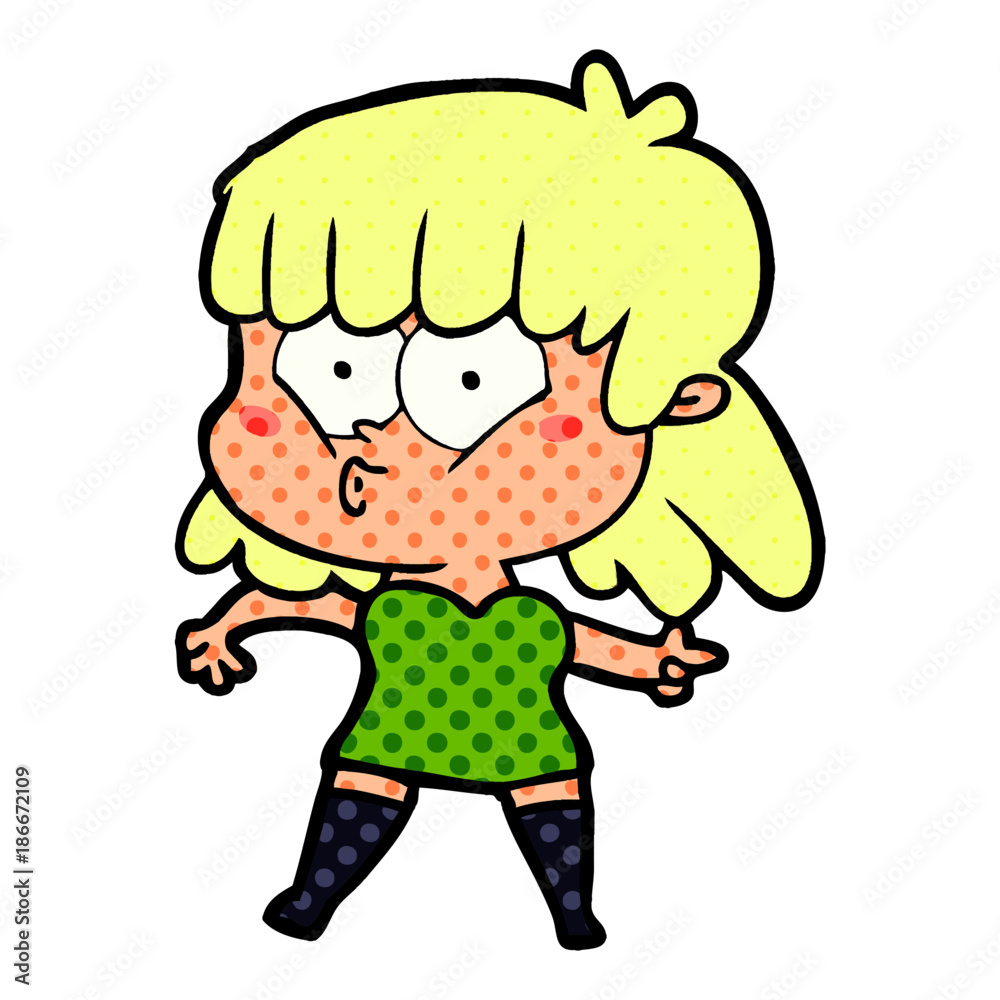 cartoon whistling girl