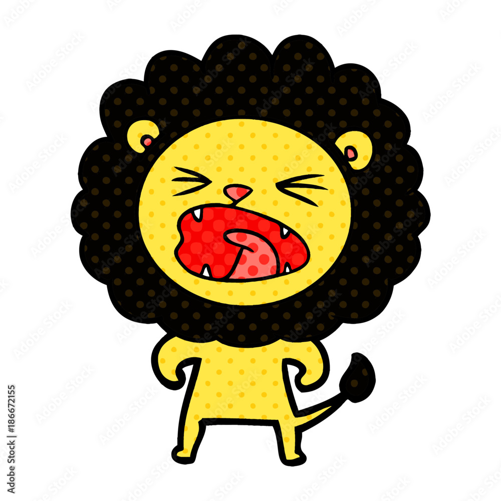 Fototapeta cartoon angry lion