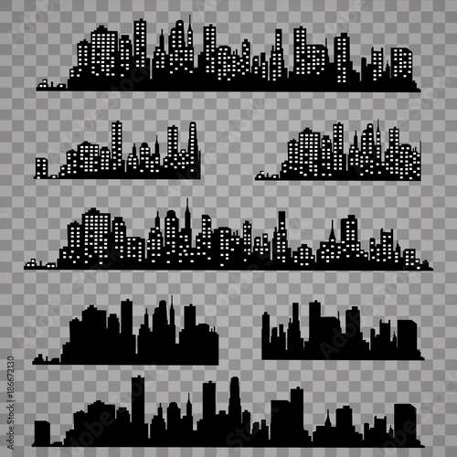 The silhouette of the city in a flat style. Modern urban landscape.vector illustration
