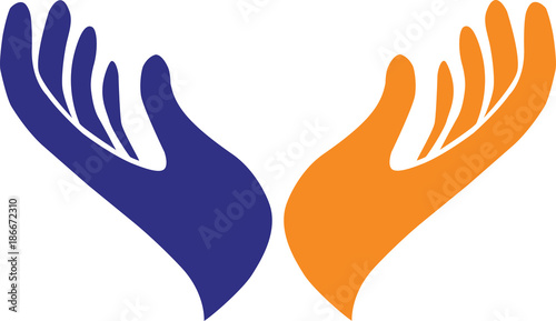 Open empty hands vector. Concept for shelter, care or protection