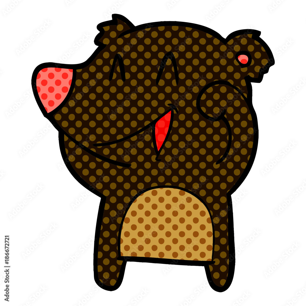 Fototapeta premium laughing bear cartoon