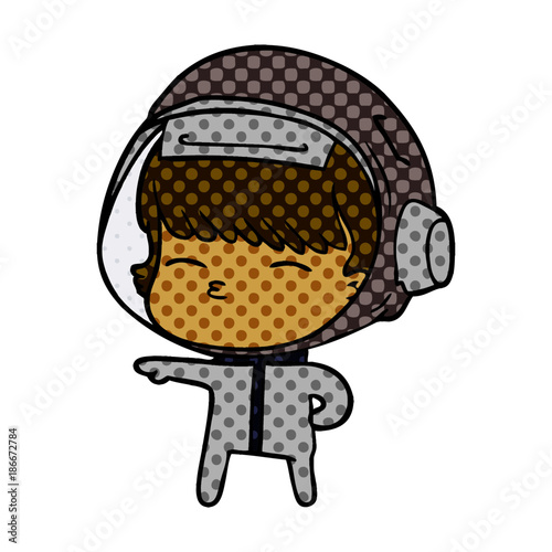 cartoon curious astronaut