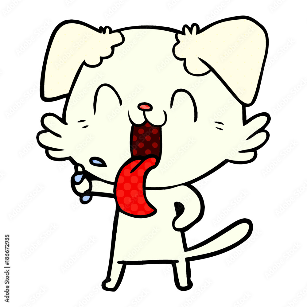 cartoon panting dog cartoon panting dog
