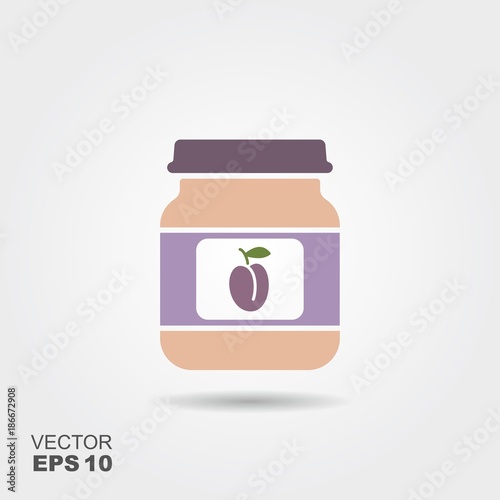 Plum baby food, smoothies, fruit puree