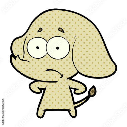 cartoon unsure elephant