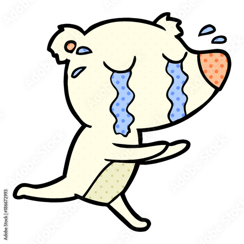 cartoon crying polar bear