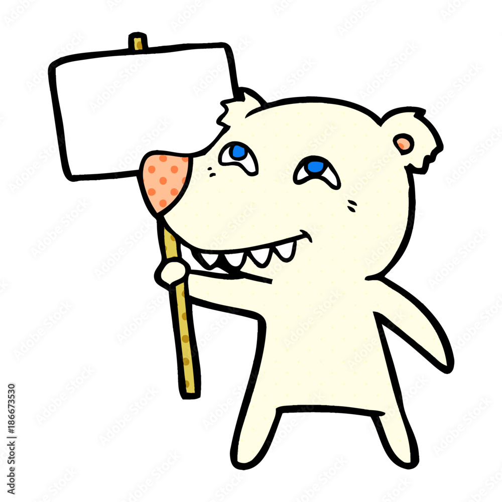 cartoon polar bear showing teeth