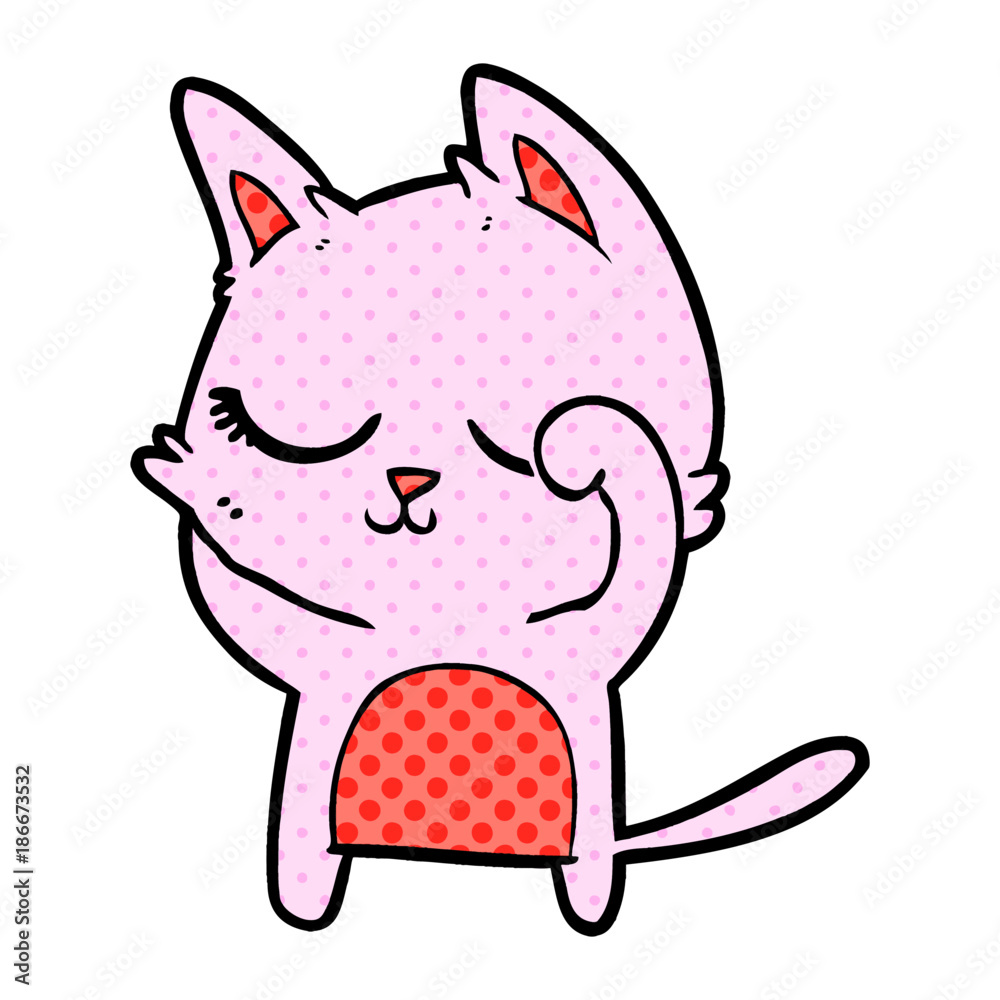 calm cartoon cat