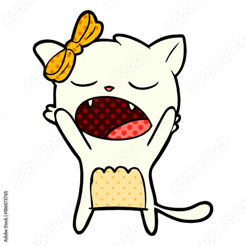 cartoon cat meowing