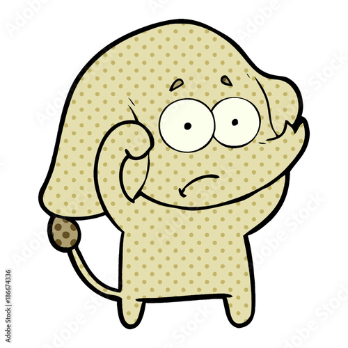 cartoon unsure elephant