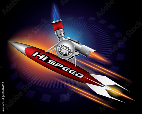 HI SPEED ROCKET CONCEPT VECTOR