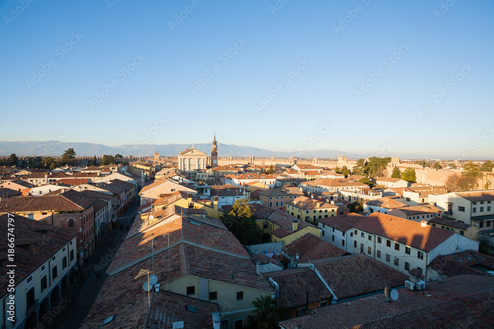 View of Cittadella, walled city in Italy View of Cittadella, walled city in Italy